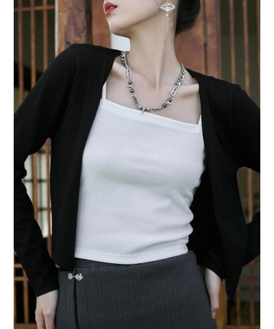 Women's Button Front Cardigan Sweaters Long Sleeve Drop Shoulder Outwear Top Black $12.09 Sweaters