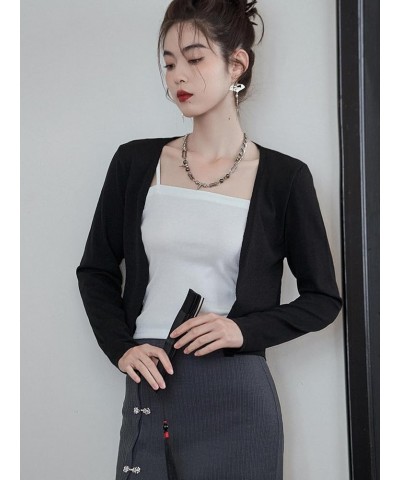 Women's Button Front Cardigan Sweaters Long Sleeve Drop Shoulder Outwear Top Black $12.09 Sweaters