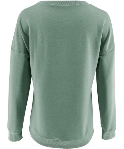 Womens Casual Sweatshirts Long Sleeve Cute Pullovers Crew Neck Relaxed Fit Tops Green $8.77 Hoodies & Sweatshirts