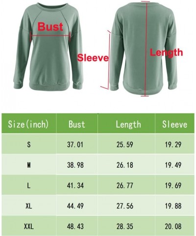 Womens Casual Sweatshirts Long Sleeve Cute Pullovers Crew Neck Relaxed Fit Tops Green $8.77 Hoodies & Sweatshirts