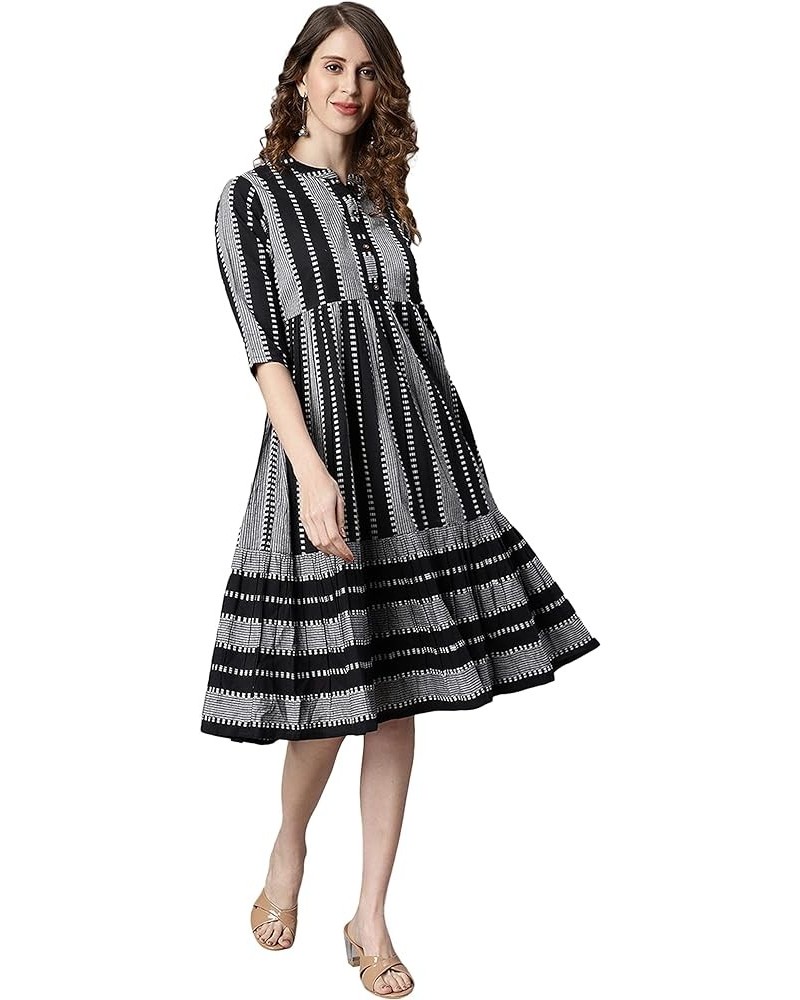 Women's Day Black Cotton Dress Black $26.45 Dresses