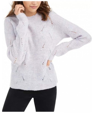 Juniors' Marled Mock-Neck Sweater - Violet Combo M $9.23 Sweaters