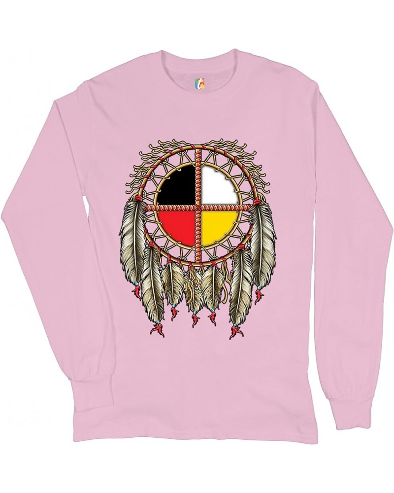 The Medicine Wheel Dreamcatcher Long Sleeve T-Shirt Native American Symbol Light Pink $14.27 T-Shirts