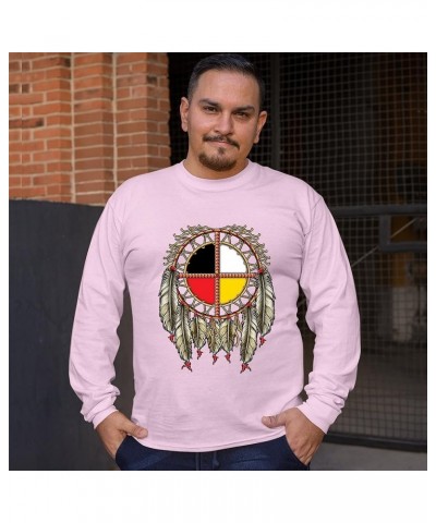 The Medicine Wheel Dreamcatcher Long Sleeve T-Shirt Native American Symbol Light Pink $14.27 T-Shirts