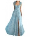 3D Butterfly Lace Appliques Prom Dresses for Women Tulle Wedding Dress Long Ball Gown Homecoming Dress Sky Blue-l $46.55 Dresses