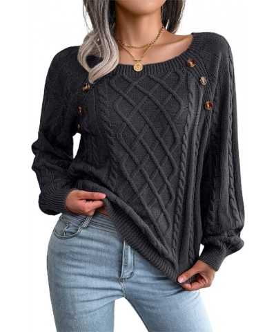 Women's Casual Leopard Print Knitted Pullover Sweaters Long Sleeve Crew Neck Jumper Tops 7-black $25.29 Sweaters