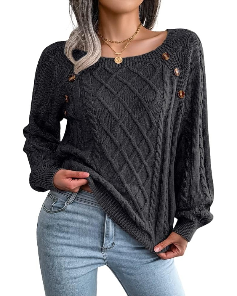 Women's Casual Leopard Print Knitted Pullover Sweaters Long Sleeve Crew Neck Jumper Tops 7-black $25.29 Sweaters