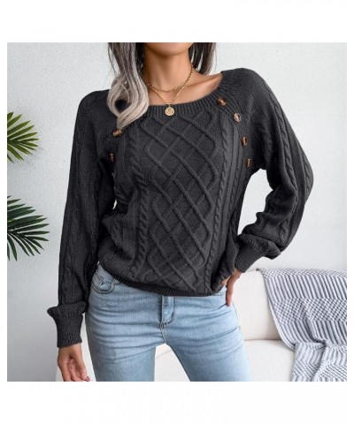 Women's Casual Leopard Print Knitted Pullover Sweaters Long Sleeve Crew Neck Jumper Tops 7-black $25.29 Sweaters