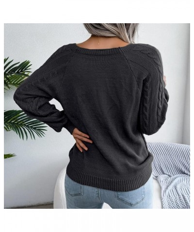 Women's Casual Leopard Print Knitted Pullover Sweaters Long Sleeve Crew Neck Jumper Tops 7-black $25.29 Sweaters