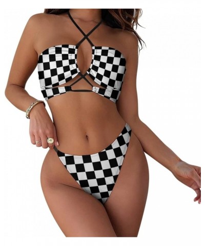 Women Two Piece Swimsuit Sexy Swimwear Halter String Triangle Bikini Sets Pattern 205 $15.11 Swimsuits