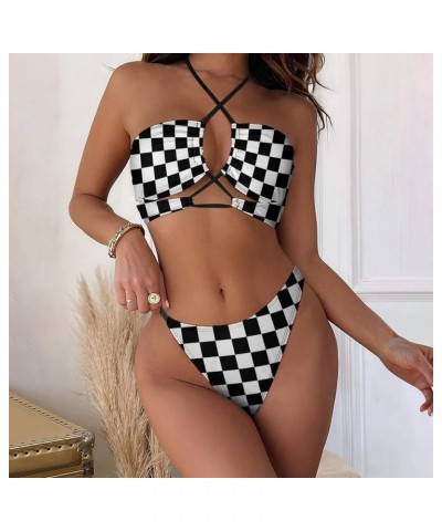 Women Two Piece Swimsuit Sexy Swimwear Halter String Triangle Bikini Sets Pattern 205 $15.11 Swimsuits