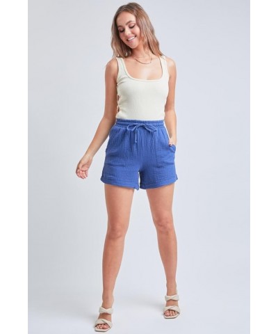 Women's Double Gauze Drawstring Banded Hem Shorts Deal Navy $6.59 Shorts