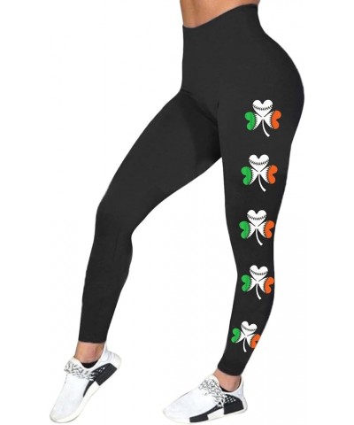 St Patricks Day Workout Leggings for Women Girls Irish Printed Gym Tummy Control High Waisted Activewear Yoga Pants Trousers ...