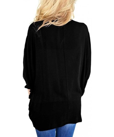 Women's Cotton Lightweight Kimono Cardigans 3/4 Batwing Sleeve Solid Colors 0black $12.29 Swimsuits