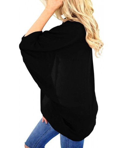 Women's Cotton Lightweight Kimono Cardigans 3/4 Batwing Sleeve Solid Colors 0black $12.29 Swimsuits