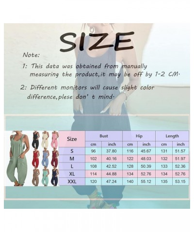 Jumpsuits for Women Summer Rompers Casual Jumpers Sleeveless Stretchy Wide Leg Long Pants Rompers Overalls Pockets Black $10....