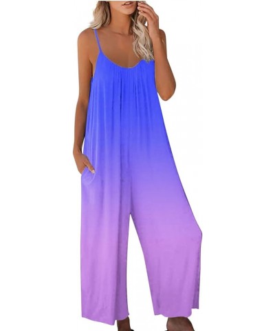 Rompers for Women Summer,Womens Jumpsuits Loose Sleeveless Pocket Jumpsuit Harem Bohemian Baggy Overalls Wide Leg Bib Overall...