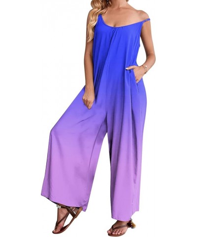 Rompers for Women Summer,Womens Jumpsuits Loose Sleeveless Pocket Jumpsuit Harem Bohemian Baggy Overalls Wide Leg Bib Overall...