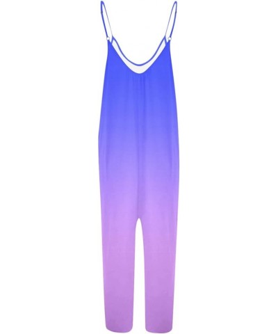 Rompers for Women Summer,Womens Jumpsuits Loose Sleeveless Pocket Jumpsuit Harem Bohemian Baggy Overalls Wide Leg Bib Overall...