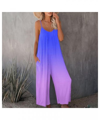 Rompers for Women Summer,Womens Jumpsuits Loose Sleeveless Pocket Jumpsuit Harem Bohemian Baggy Overalls Wide Leg Bib Overall...