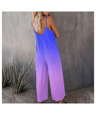 Rompers for Women Summer,Womens Jumpsuits Loose Sleeveless Pocket Jumpsuit Harem Bohemian Baggy Overalls Wide Leg Bib Overall...