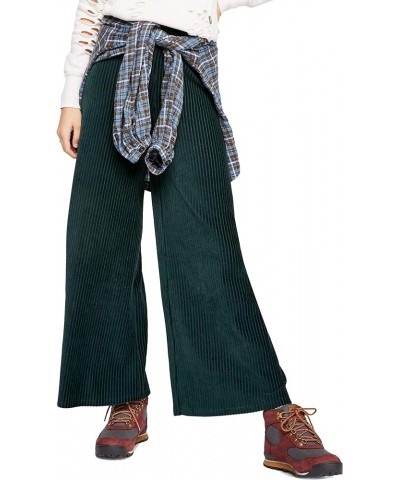 Womens Bambi Casual Wide Leg Pants Green $30.01 Pants