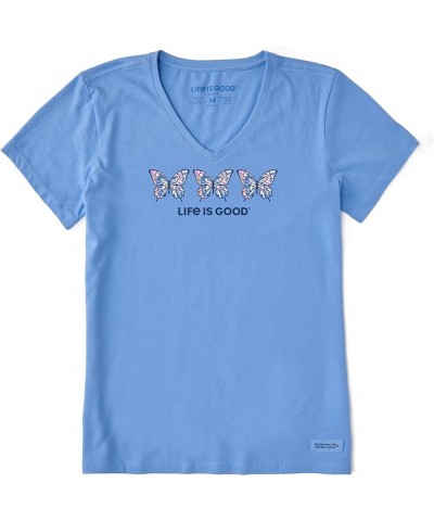 Women's Crusher Tee Tie Dye Butterfly Cornflower Blue $13.94 Activewear