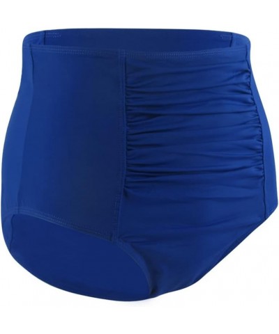 Women's High Waisted Bikini Bottom Plus Size Ruched Swim Briefs Solid Swim Bottom Swim Shorts Royal Blue $13.74 Swimsuits