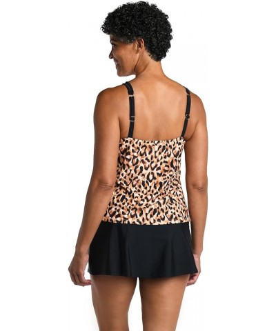 High Neck Tankini Swimsuit Top Natural//Lavish Lady Leopard $21.69 Swimsuits