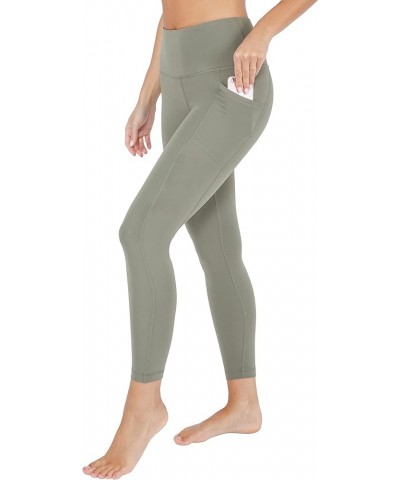 High Waist Ultra Soft 7/8 Ankle Length Leggings with Pockets for Women Deep Lichen Green Nude Tech $14.27 Leggings