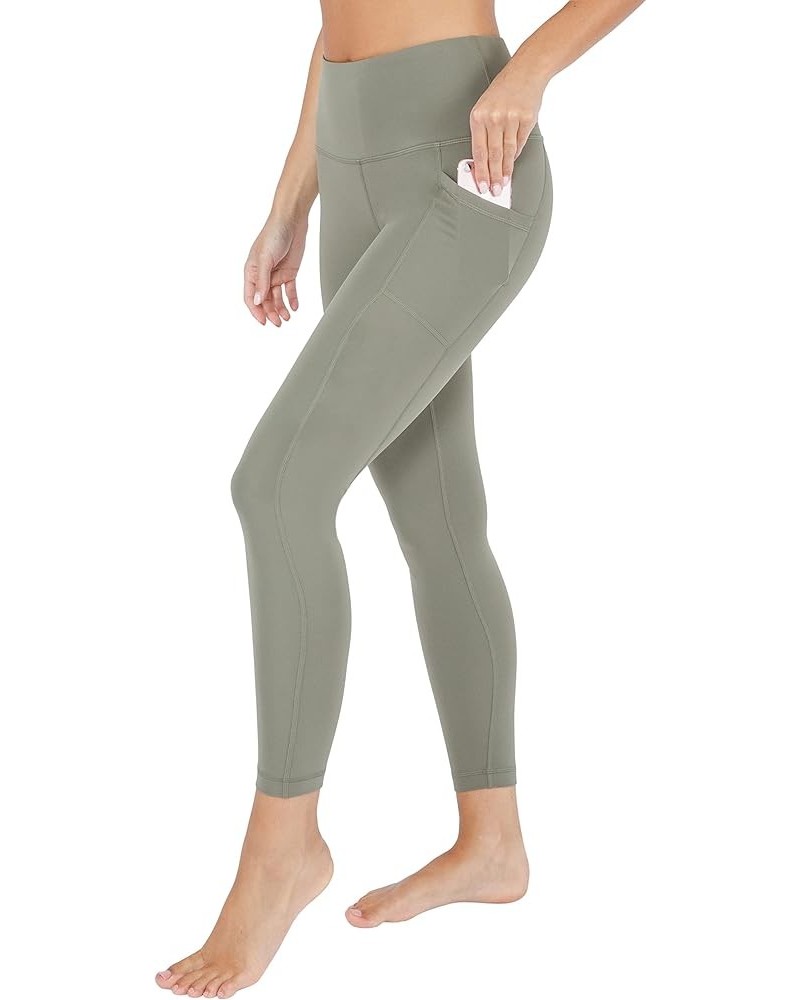 High Waist Ultra Soft 7/8 Ankle Length Leggings with Pockets for Women Deep Lichen Green Nude Tech $14.27 Leggings