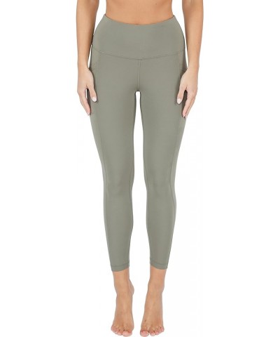 High Waist Ultra Soft 7/8 Ankle Length Leggings with Pockets for Women Deep Lichen Green Nude Tech $14.27 Leggings