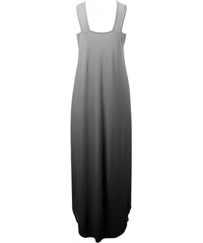 Summer Dresses for Women 2024 Vacation Crossover Halter Neck Maxi Dress Slit Side Sleeveless Loose Beach Long Sundress Multic...