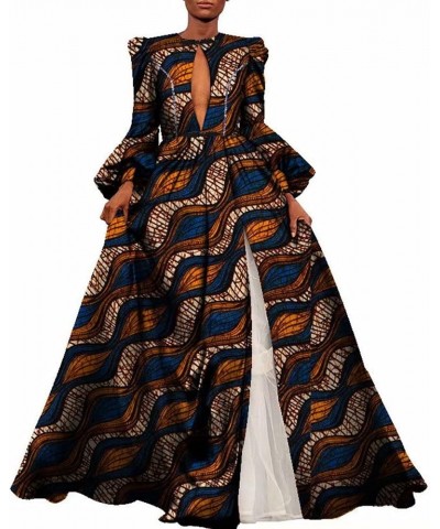 African Dresses for Women Print Ankara Long Sleeve Floor Length Sexy Lady European Clothing Cl13 $40.04 Dresses