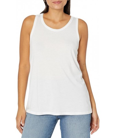 Women's Lauren Scoop-Neck Relaxed Racer Tank Top White $10.67 Tanks