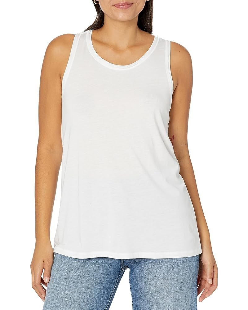 Women's Lauren Scoop-Neck Relaxed Racer Tank Top White $10.67 Tanks