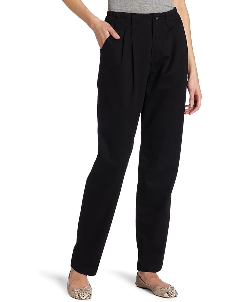 Women's Relaxed-Fit Pleated Pant Black $15.84 Pants