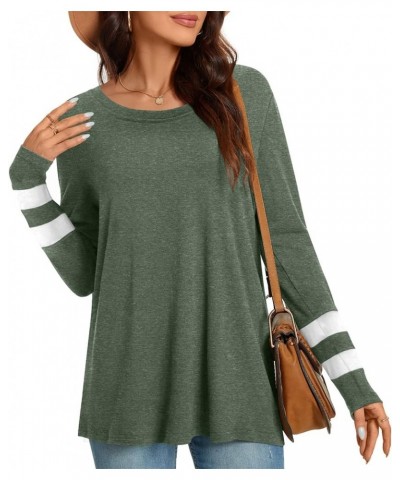 Women's Fall Long Sleeve Crewneck Tunic Tops Casual Sweatshirt for Leggings Long U Pj-dark Green $10.99 Hoodies & Sweatshirts