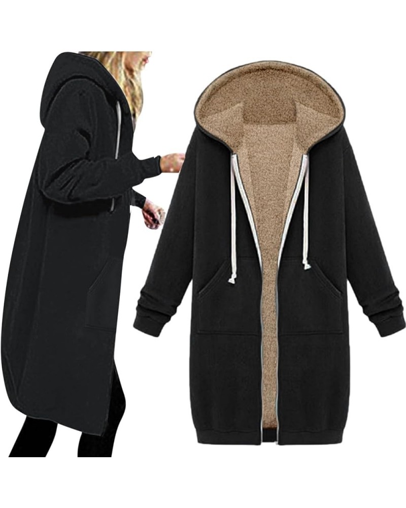 Women Casual Zip up Fleece Hoodies Tunic Sweatshirt Long Hoodie Jacket Fashion Halloween Sweater Coat S-5XL 1a Black $4.45 Ho...