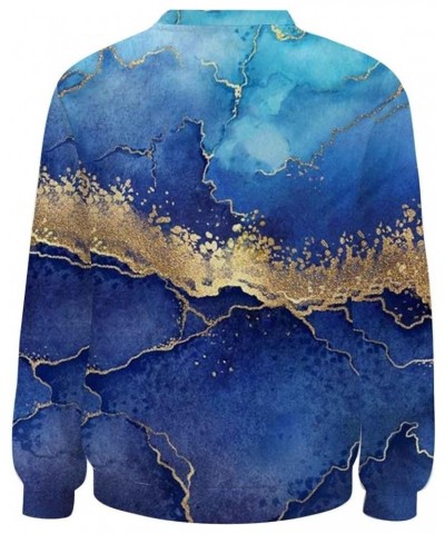 Womens Plus Size Marble Print Pullover Tops Long Sleeve Sweatshirts Fall Winter Tunic Blouses 2023 Fall Trendy Clothes 08 Blu...