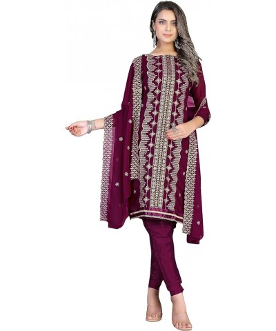 GJ Fashion Indian Style Kurta Palazzo Salwar Suit with Designer Dupatta for Girls & Women Magenta!.5 $29.27 Suits