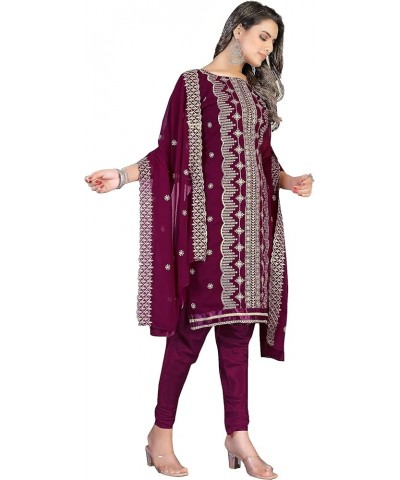 GJ Fashion Indian Style Kurta Palazzo Salwar Suit with Designer Dupatta for Girls & Women Magenta!.5 $29.27 Suits