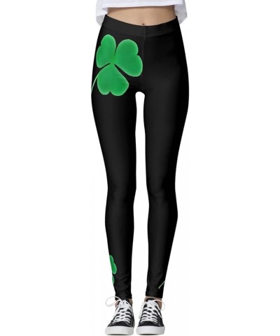 St. Patricks Day Yoga Leggings Womens for Parties and Festival Clover Workout Legging Tights Compression Pants Z-st Pattys Da...