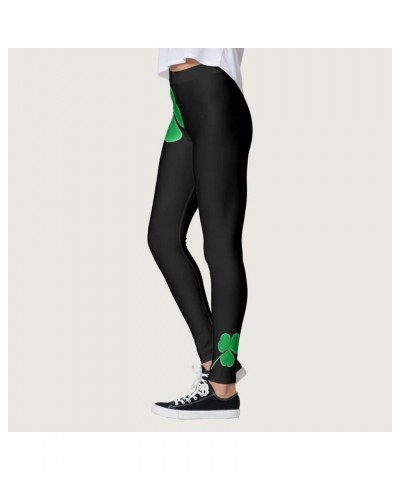 St. Patricks Day Yoga Leggings Womens for Parties and Festival Clover Workout Legging Tights Compression Pants Z-st Pattys Da...