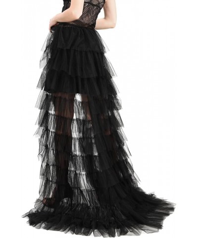 Maxi Mesh Tulle Skirt for Women - Detachable Wedding Train Skirt, Floor Length Overlay Long Tutu Skirts for Prom Black $21.60...