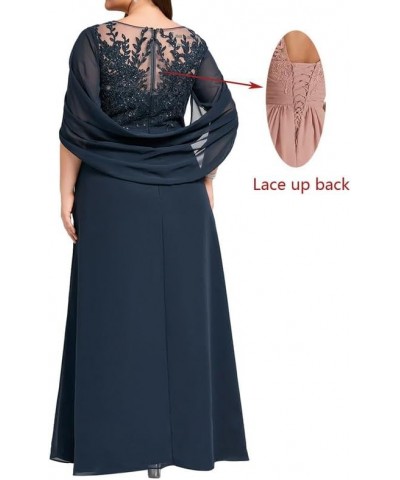 Mother of The Bride Dresses Pleated Sequins Plus Size Formal Evening Dress Lace Appliques Long Chiffon Evening Dress Scoop Da...