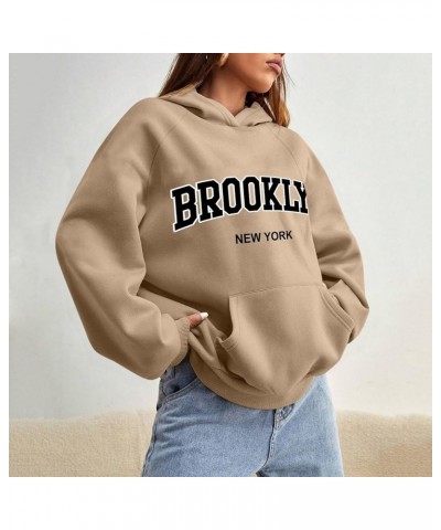 Women Letter Print Oversized Hoodies Plus Size Hoodies Long Sleeve Drawstring Pocket Sweatshirt Pullover Tops A1-coffee $3.02...