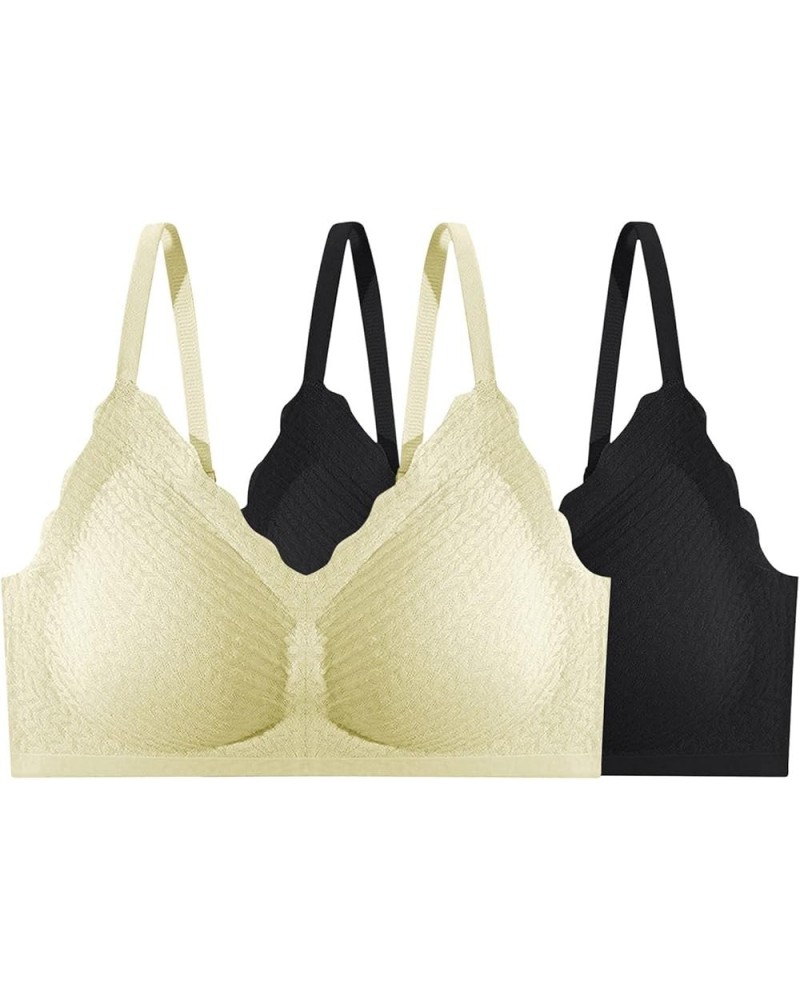 Women's Underwire Bras Extra-Expansion Seamless Soft Sports Chest Gathered Cup Three Hook and Eye Bra, M-2XL White $9.16 Ling...