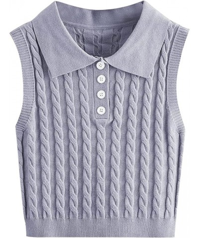 Women's Sweater Casual V-Neck Pullover Shirt Collision Color Sleeveless Sweater Vest Fashion Winter Gray $11.30 Sweaters