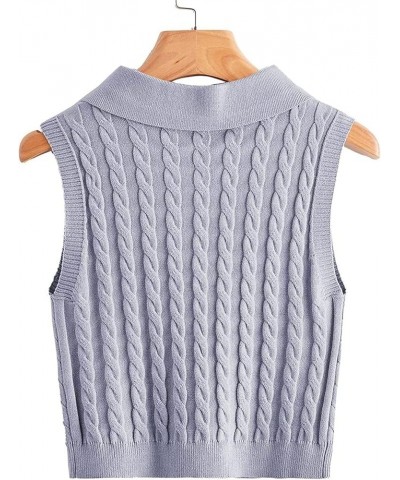 Women's Sweater Casual V-Neck Pullover Shirt Collision Color Sleeveless Sweater Vest Fashion Winter Gray $11.30 Sweaters